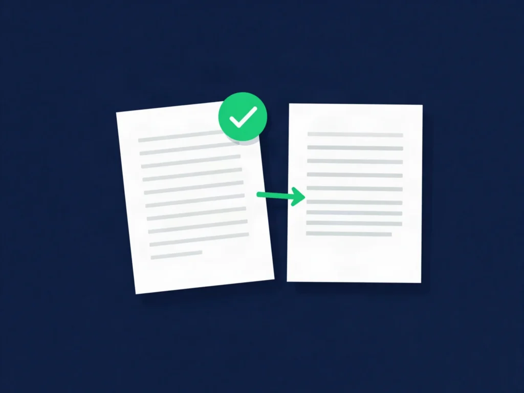 Two document pages compared side by side, illustrating a literature review example before and after rewriting