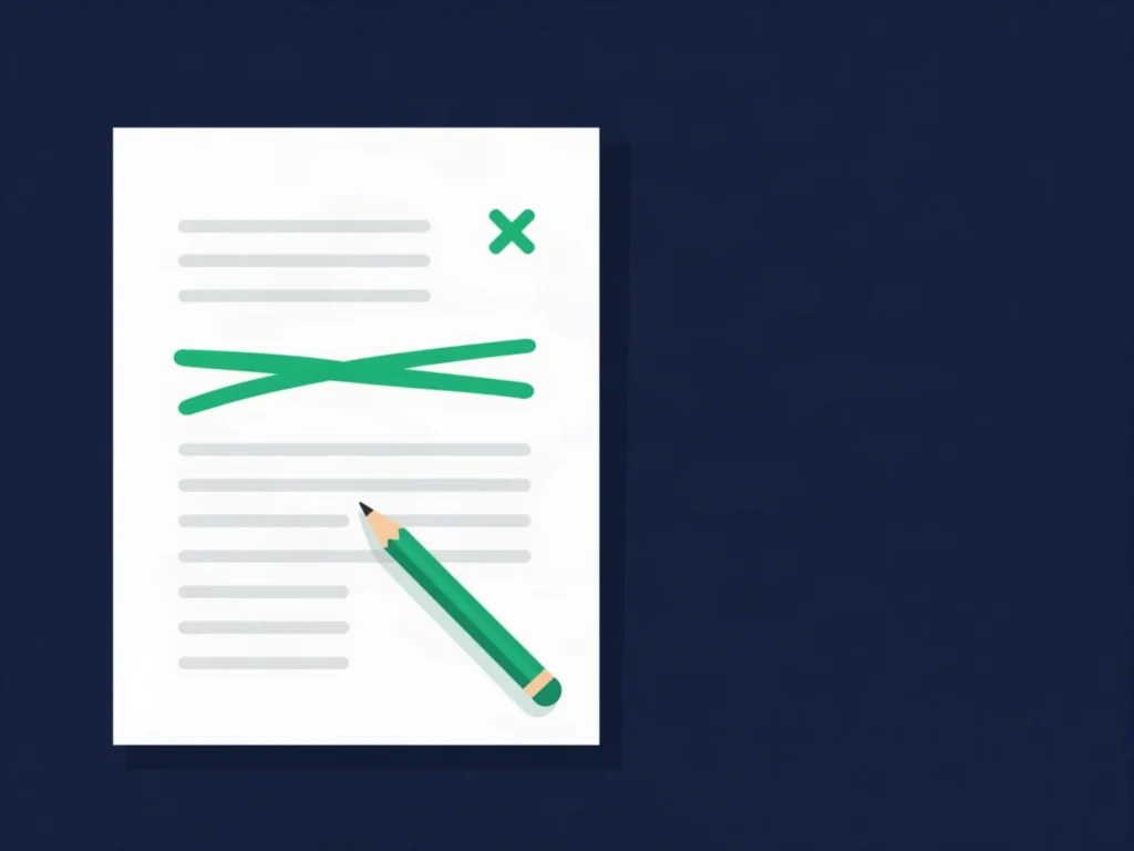 A marked-up document page with corrections, illustrating common literature review mistakes