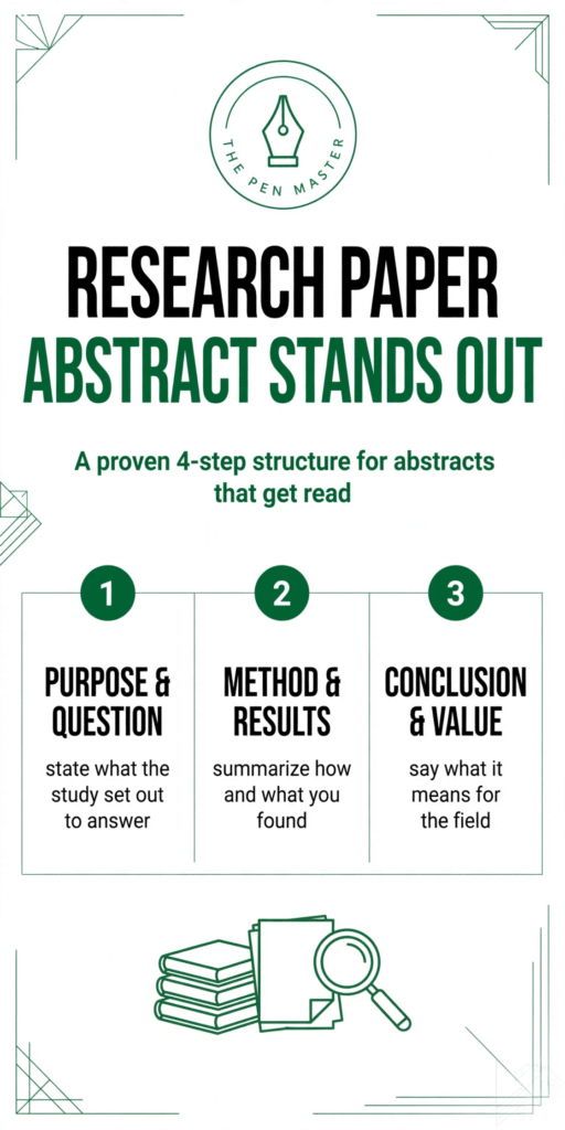 Featured graphic: How to write a research paper abstract that stands out — a 4-step structure